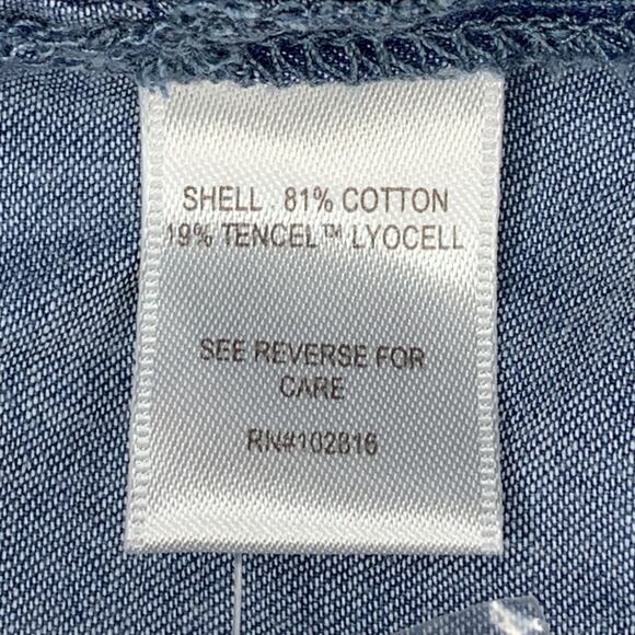 Garnet Hill NWOT Chambray Collared Shirt Dress Long Sleeve Button Down Size 2 - Picture 11 of 12